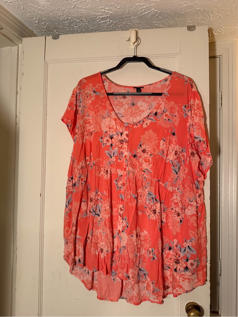 torrid Coral Floral Short-Sleeve Tunic
